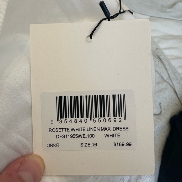 DISSH rosette white linen maxi dress NWT by - Picture 4 of 4